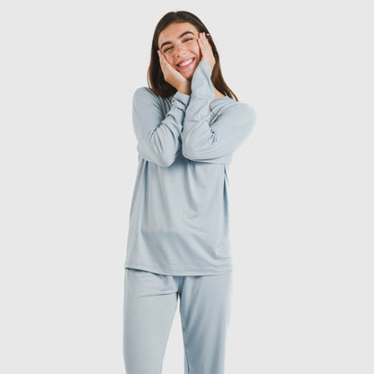 Pijama longo feminino liso e macio