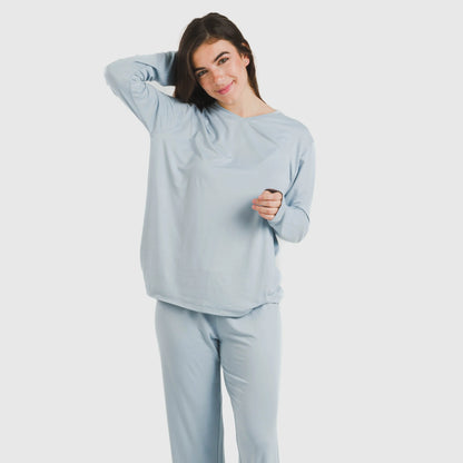 Pijama longo feminino liso e macio