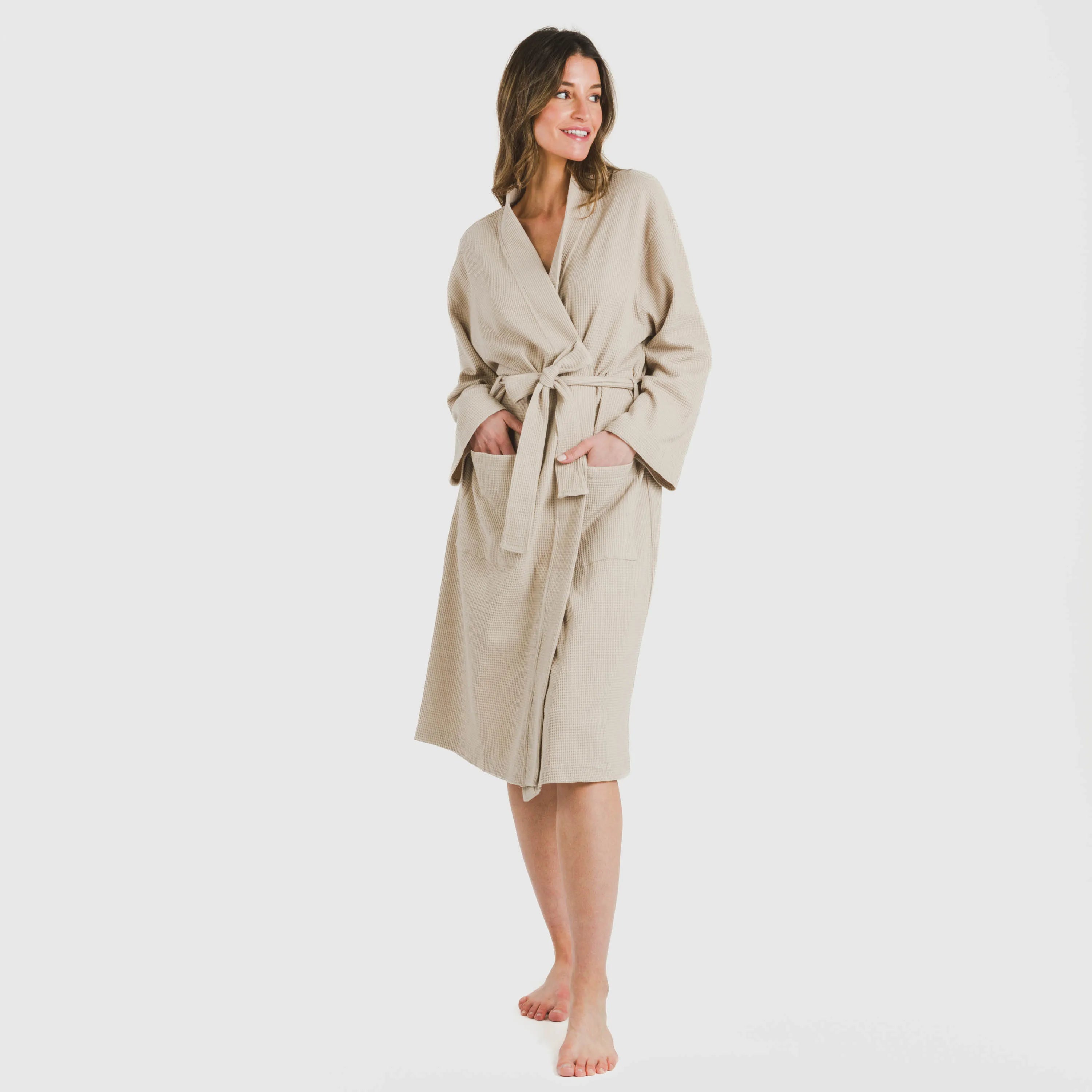 roupão liso com estampa de waffle