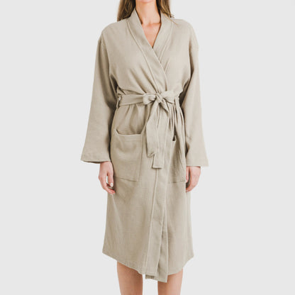 roupão liso com estampa de waffle