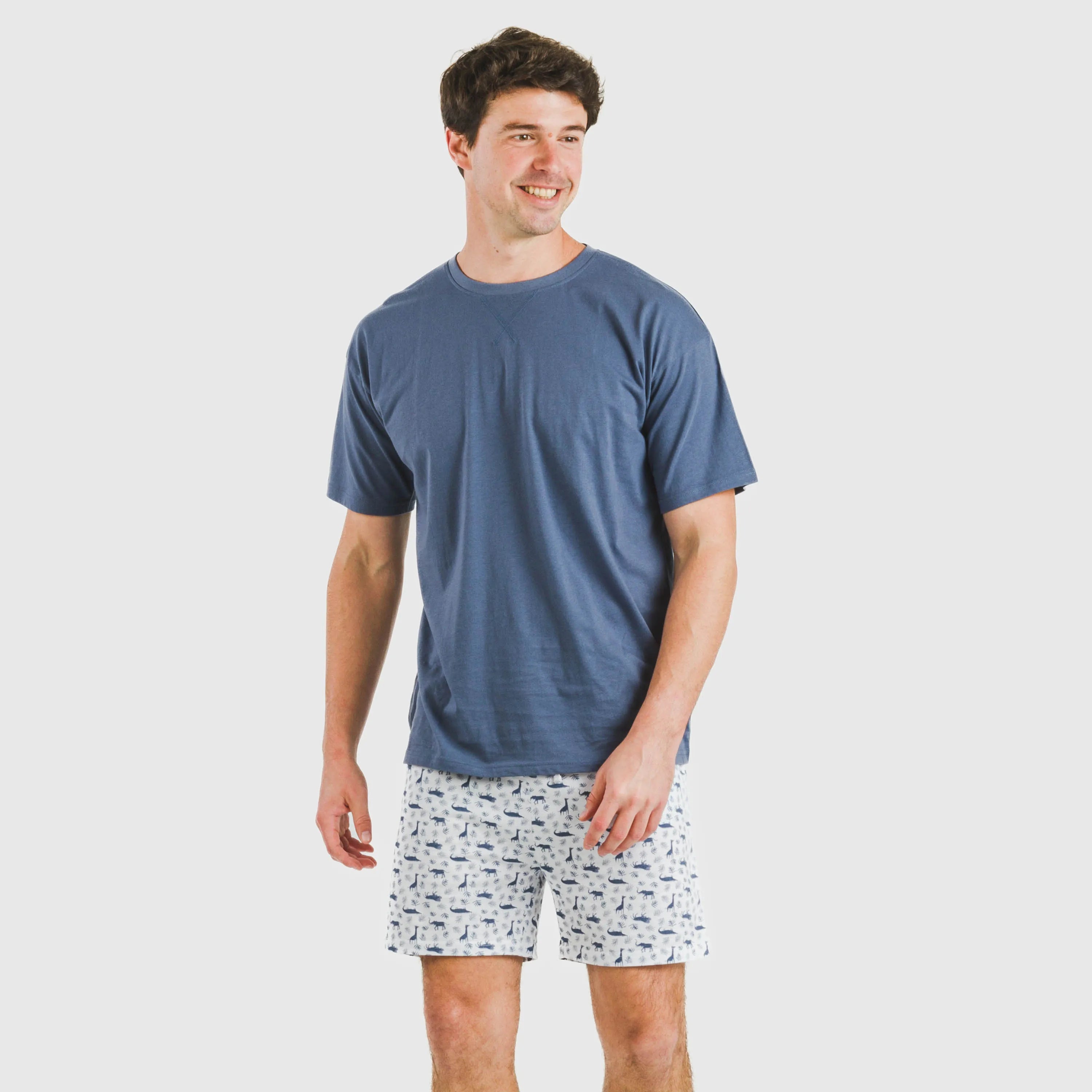 Pijama curto masculino Saachi em algodão, azul