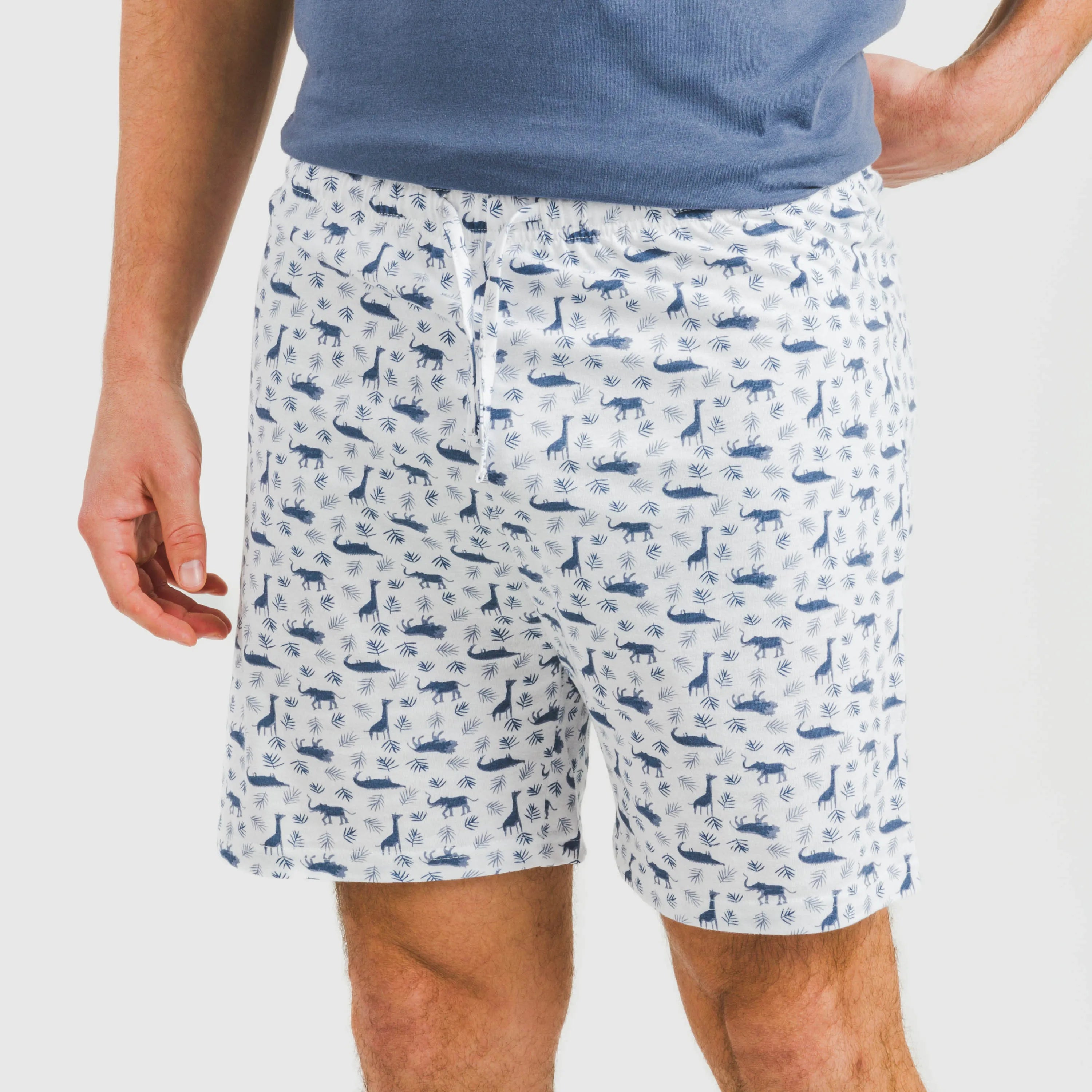 Pijama curto masculino Saachi em algodão, azul