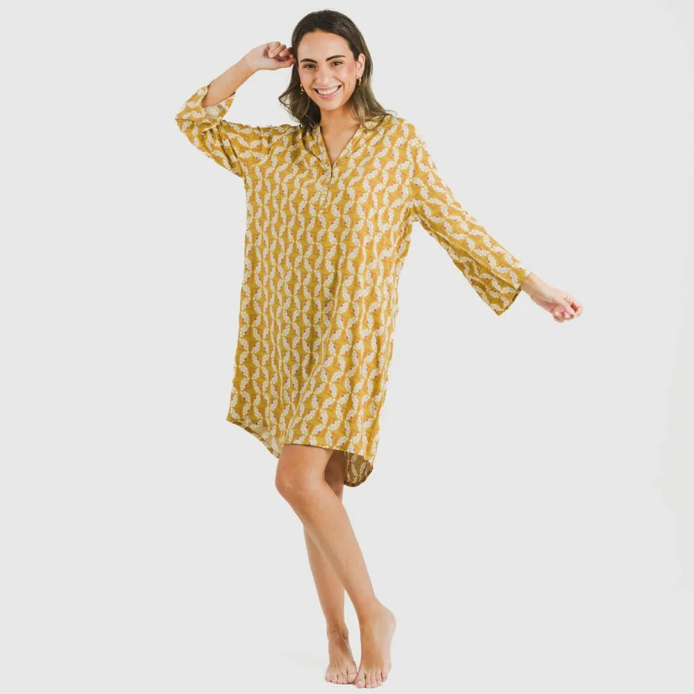 Túnica viscosa Calsita mostarda