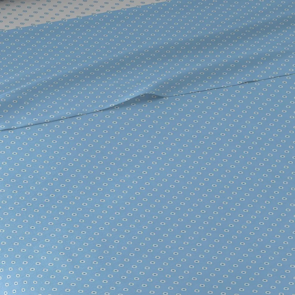 Jogo de lençóis de algodão Verso reversível azul indigo