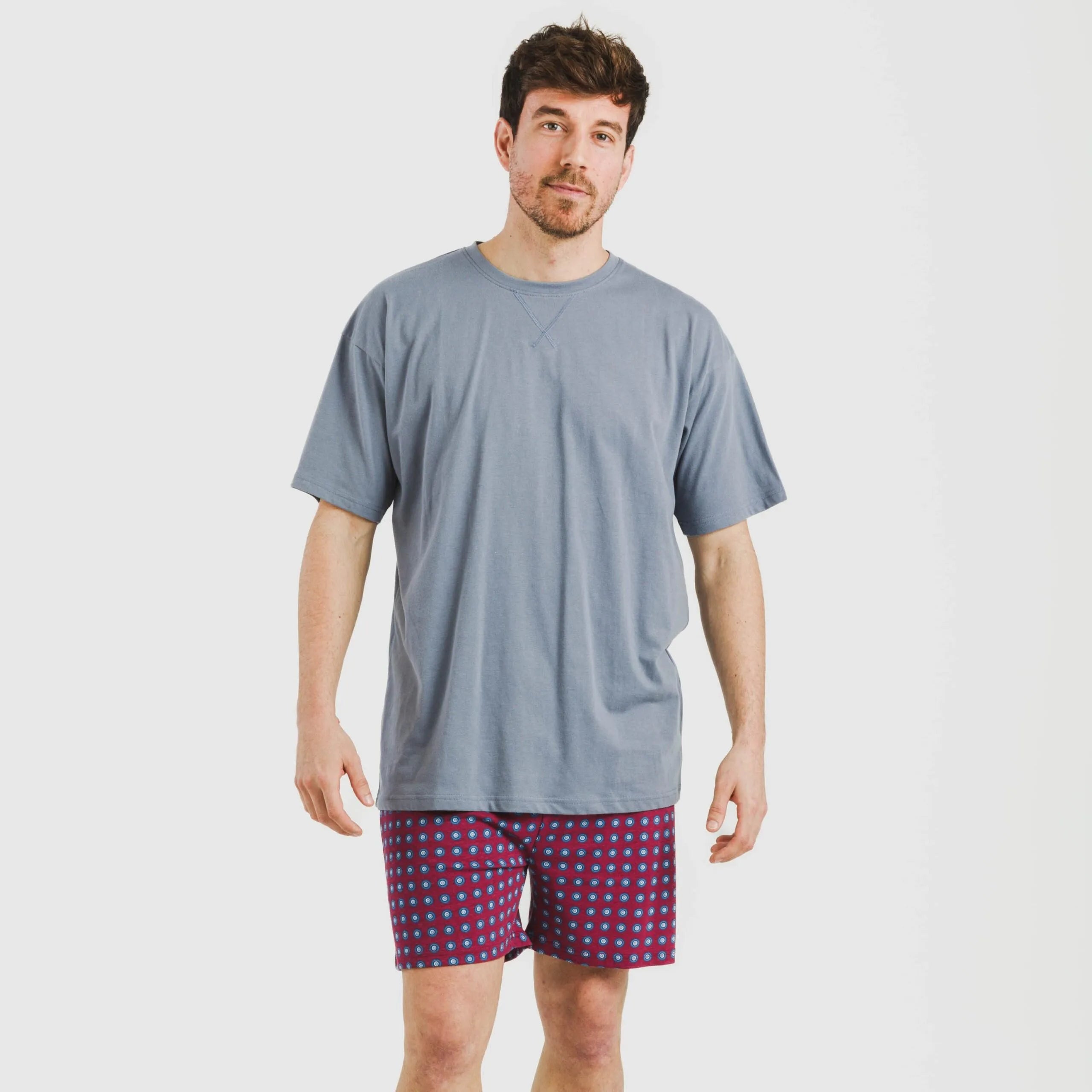 Pijama curto masculino de algodão Gladiolo Indigo