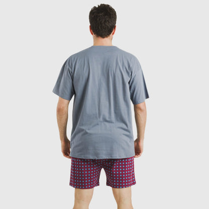 Pijama curto masculino de algodão Gladiolo Indigo