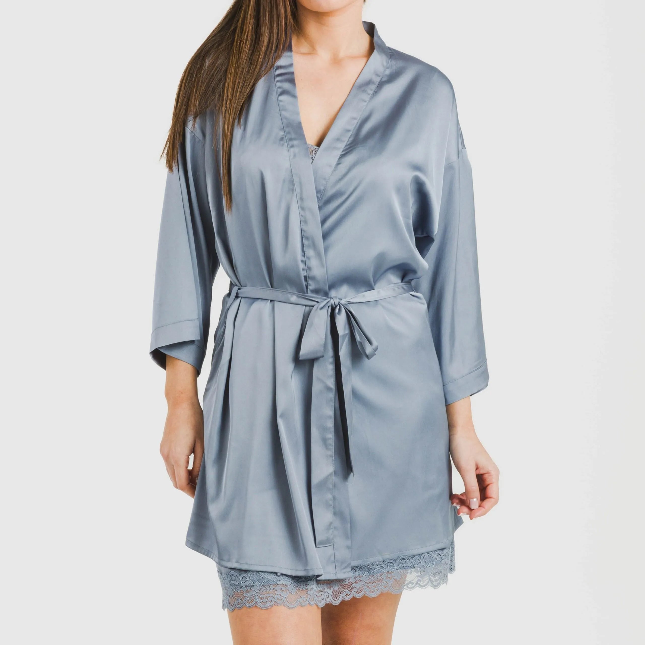 Robe curto feminino de cetim, liso, sexta-feira