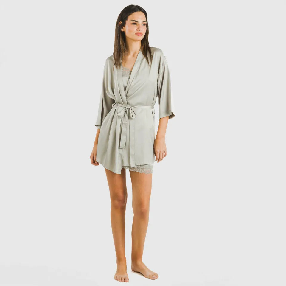Robe curto feminino de cetim, liso, sexta-feira