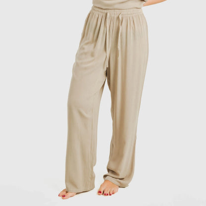Calças compridas de viscose bambula lisa