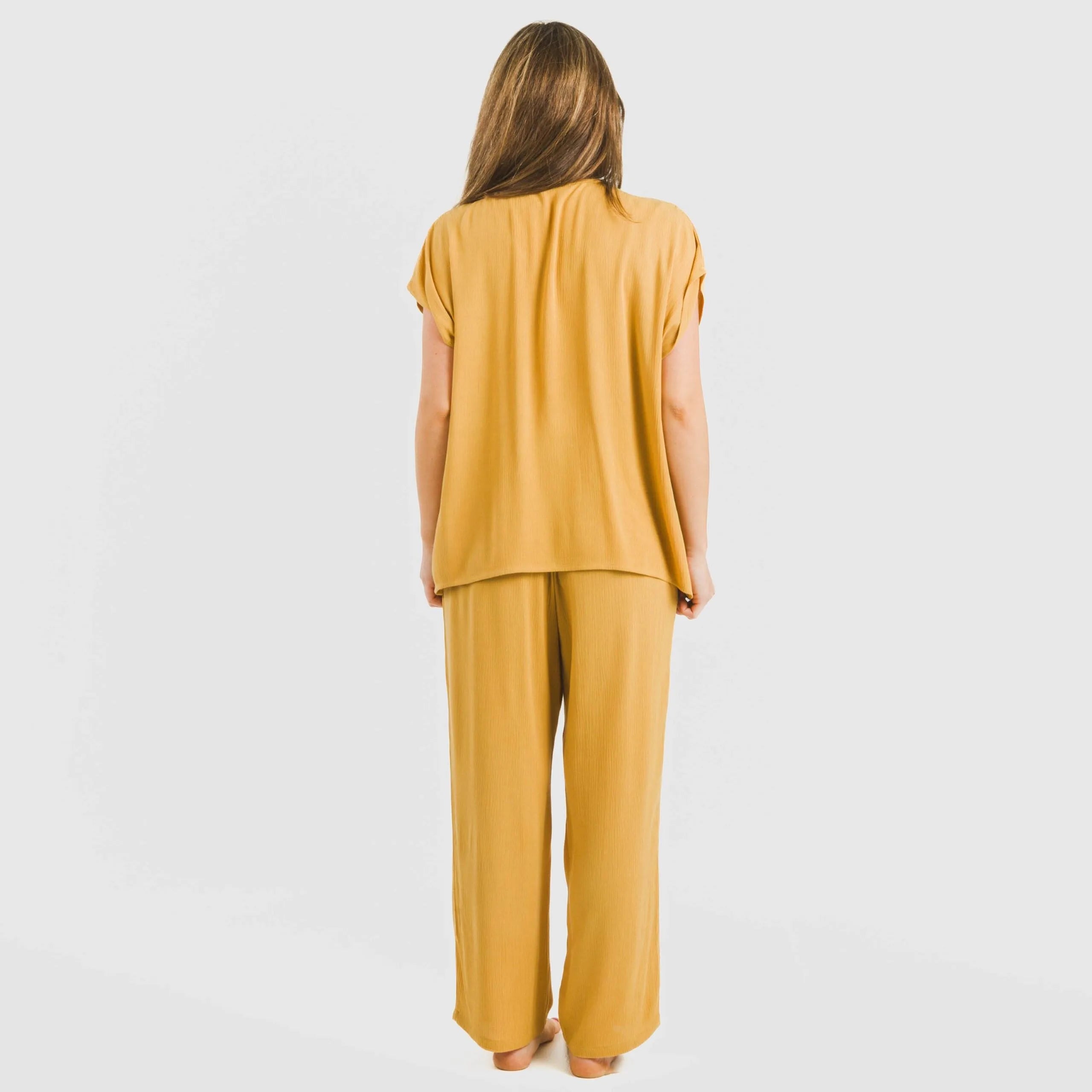 Calças compridas de viscose bambula lisa