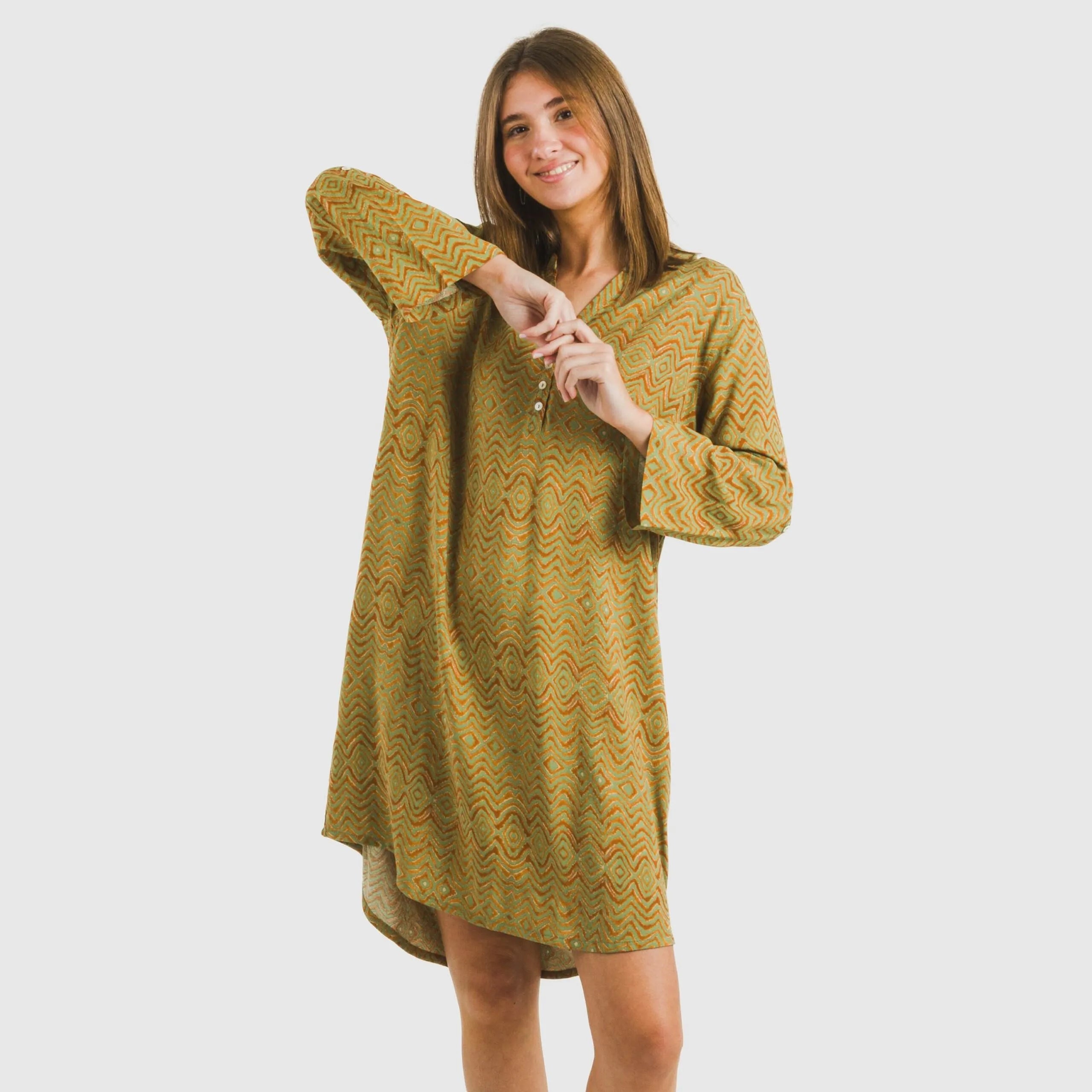 Camisola de caça Silda em viscose verde