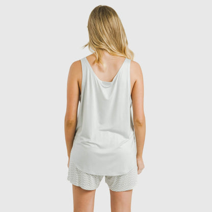 Pijama feminino com suspensório de viscose, Maximo cinza
