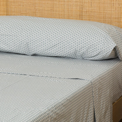 Conjunto de lençóis de algodão percal Dune Indigo