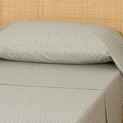 Jogo de lençóis de algodão percal verde Yolanda