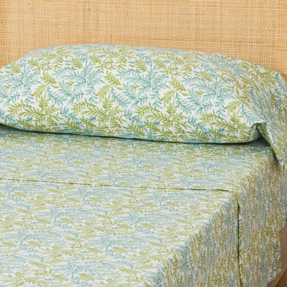 Conjunto de lençóis Zafra em percal de algodão verde