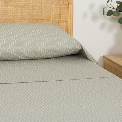 Jogo de lençóis de algodão percal Yolanda verde