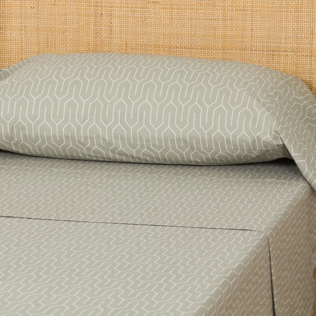 Jogo de lençóis de algodão percal Yolanda verde