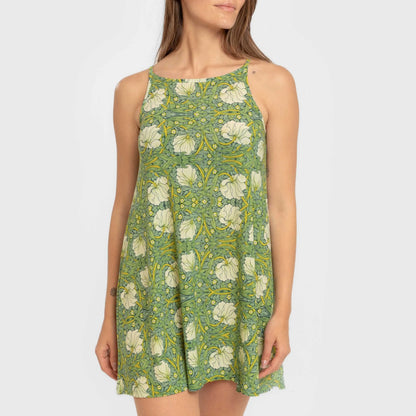 Vestido curto tomara que caia Priya em crepe verde