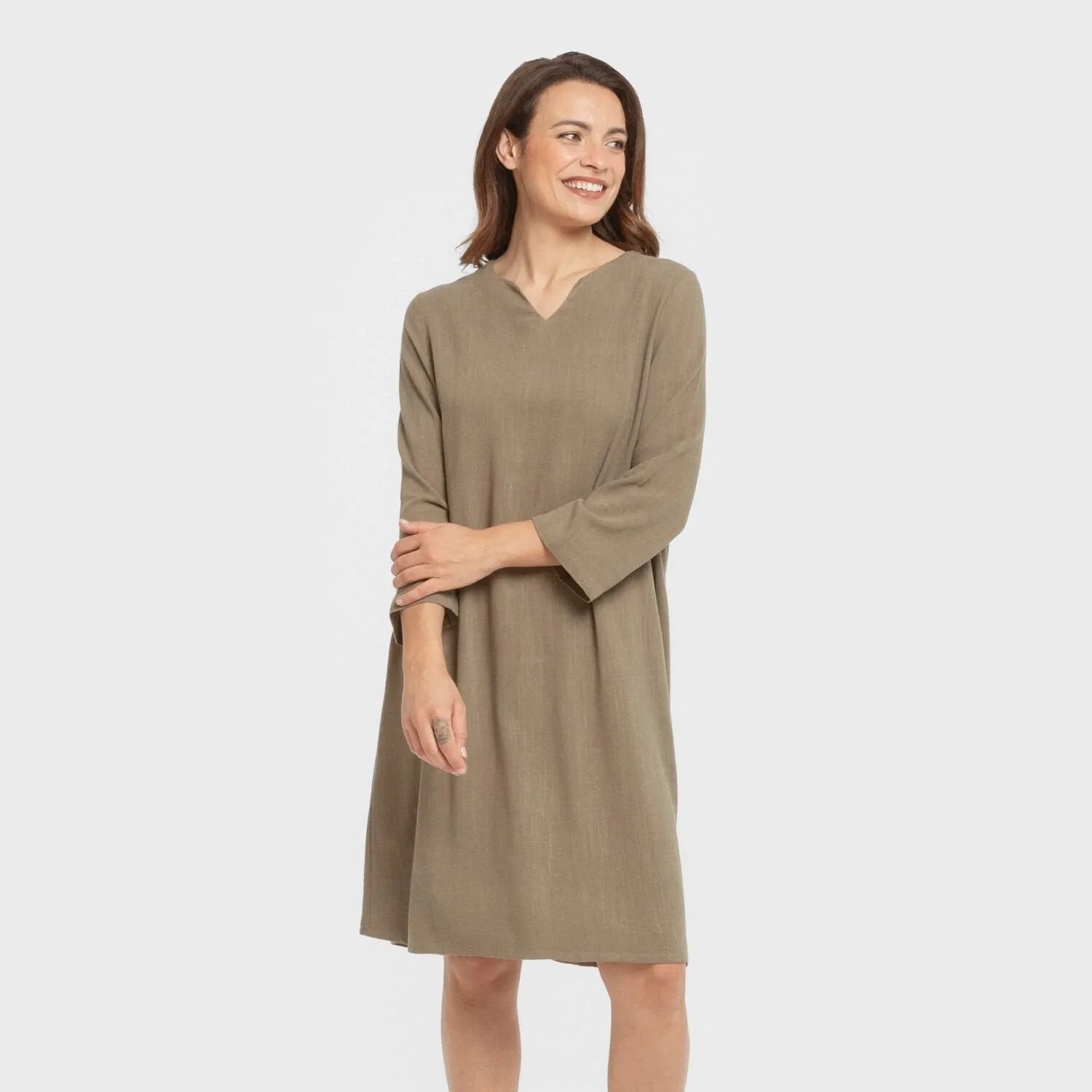 Camisola lisa de linho para mulheres