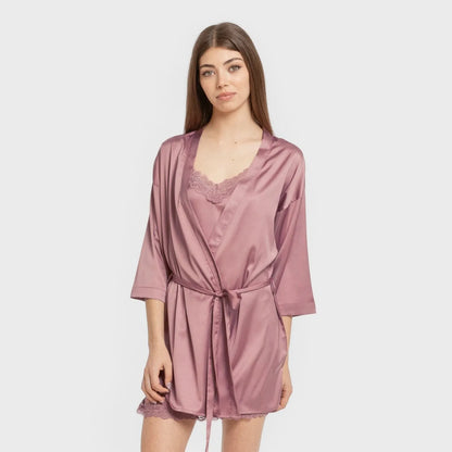 Robe curto feminino de cetim, liso, sexta-feira