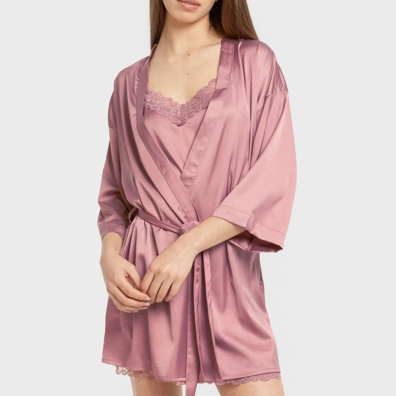 Robe curto feminino de cetim, liso, sexta-feira