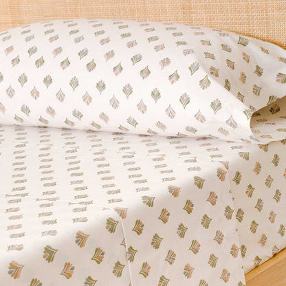 Conjunto de lençóis de algodão verde Alhambra