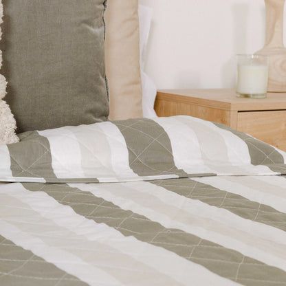 Colcha bouti listrada Calcutta verde-escura