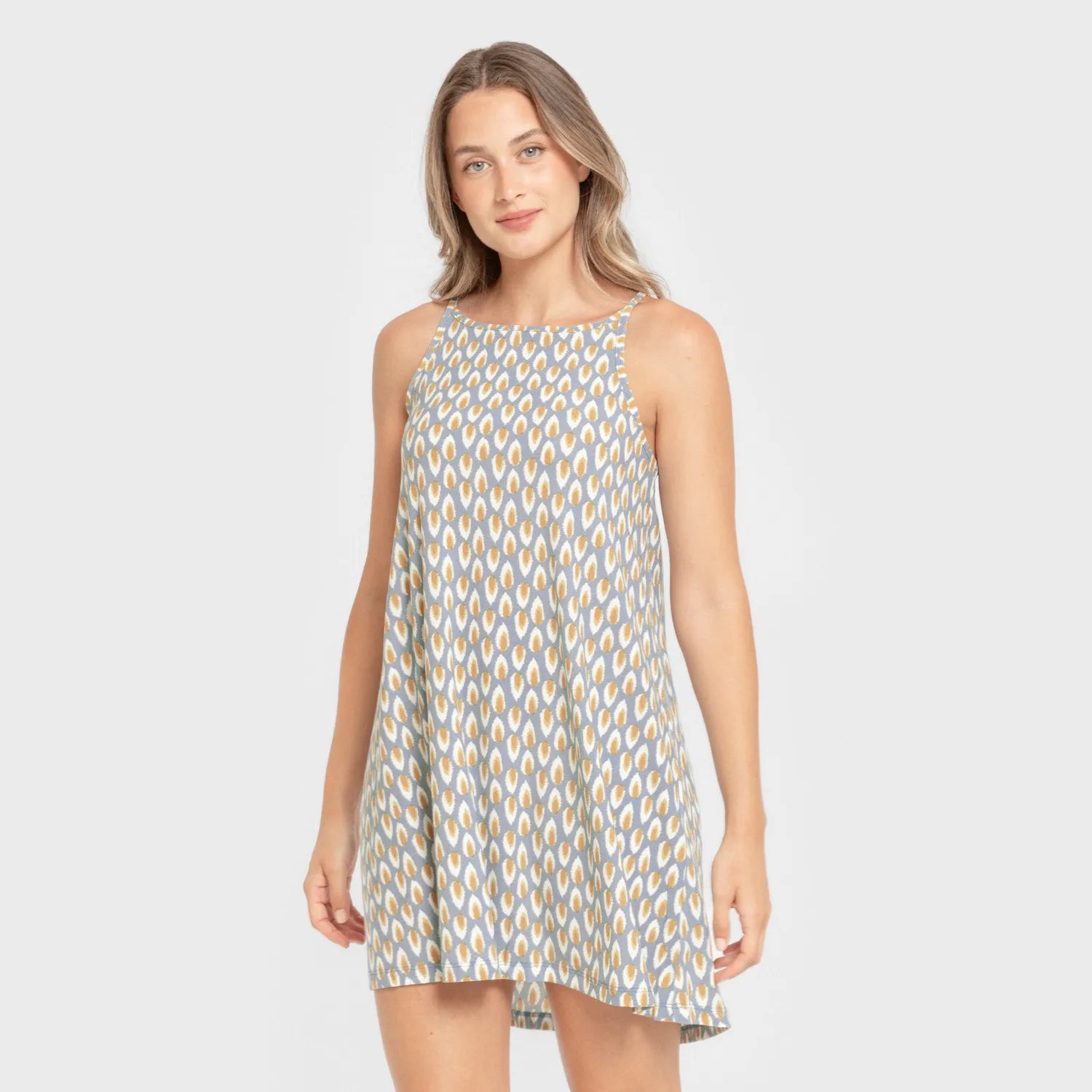 Vestido curto tomara que caia Zac em crepe na cor água-marinha.