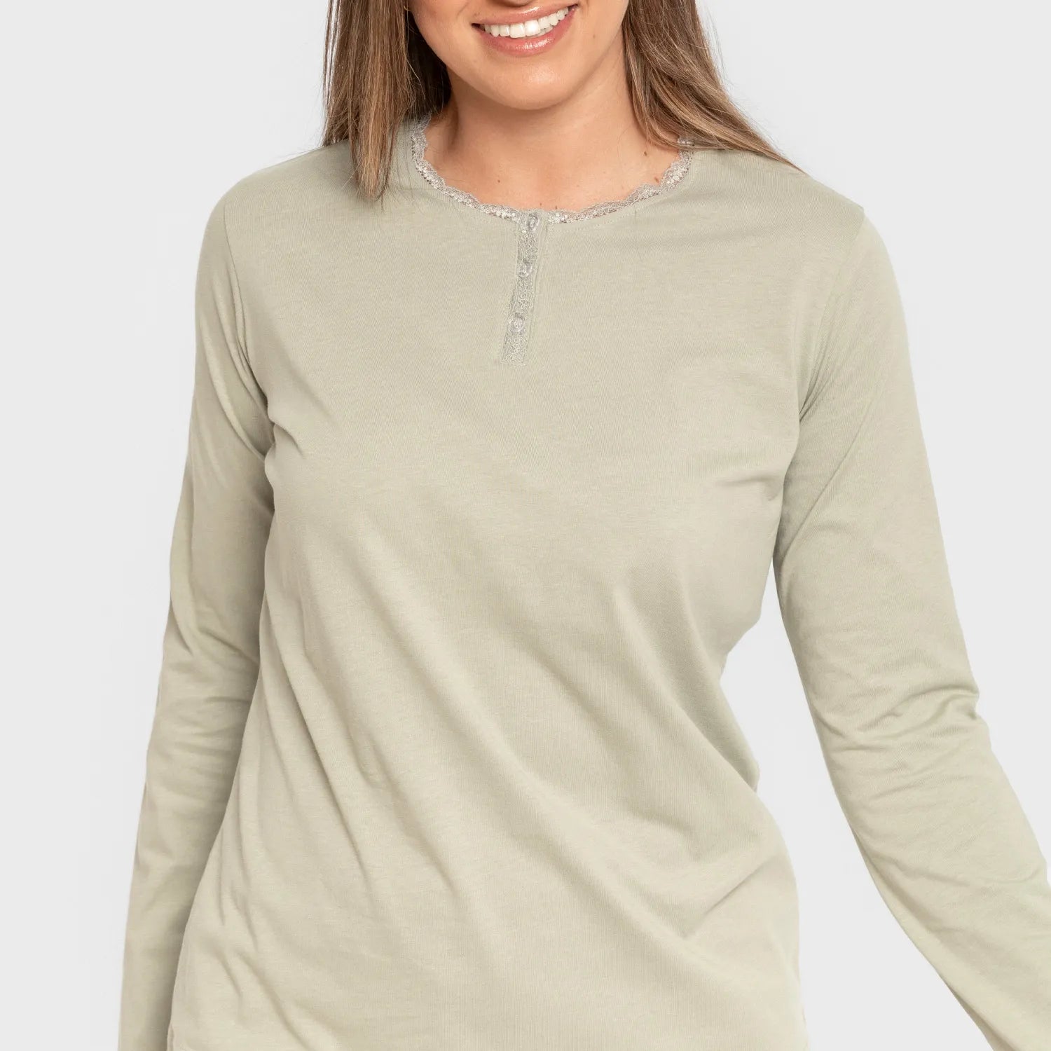 Pijama comprido de algodão, estilo caça verde Thebas