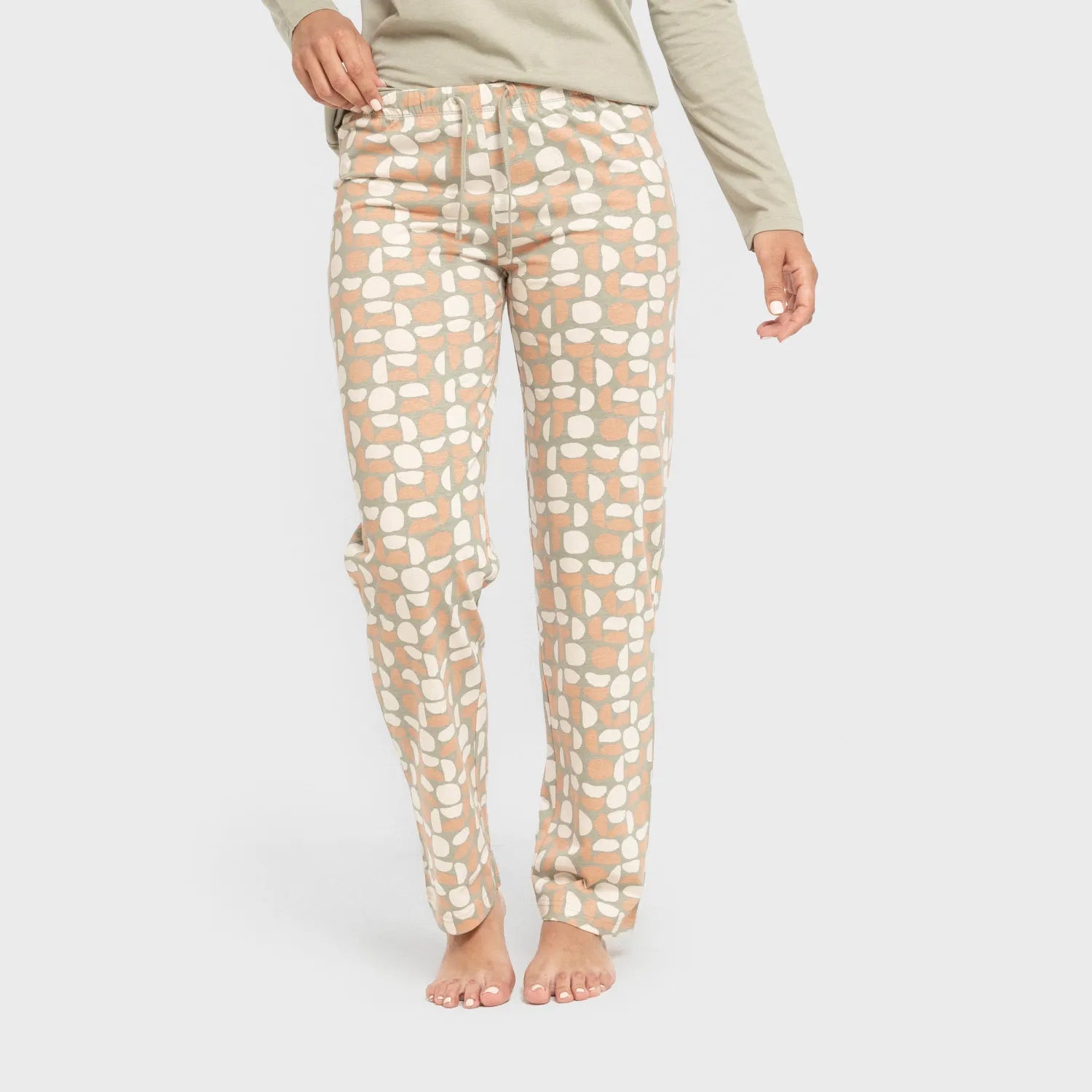 Pijama comprido de algodão, estilo caça verde Thebas