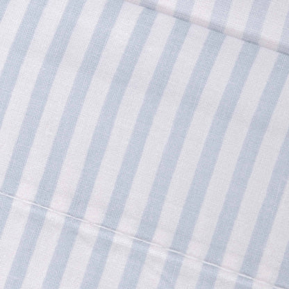 Jogo de lençóis Kodac em algodão percal listrado azul claro