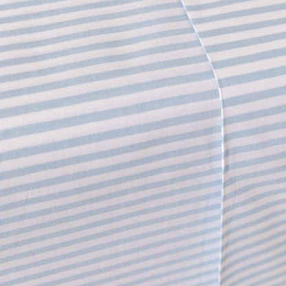 Jogo de lençóis Kodac em algodão percal listrado azul claro