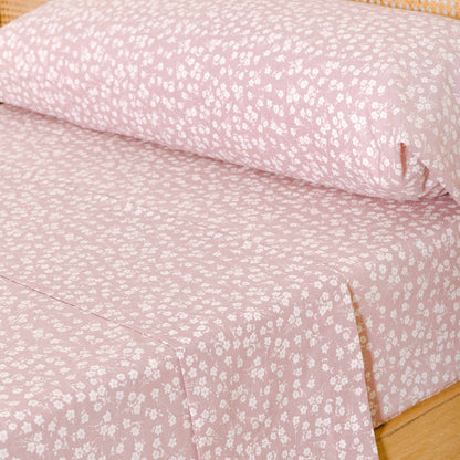 Conjunto de lençóis de percal de algodão lilás Oniris