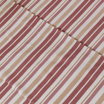 Jogo de lençóis de algodão percal, listras Calendula Marsala