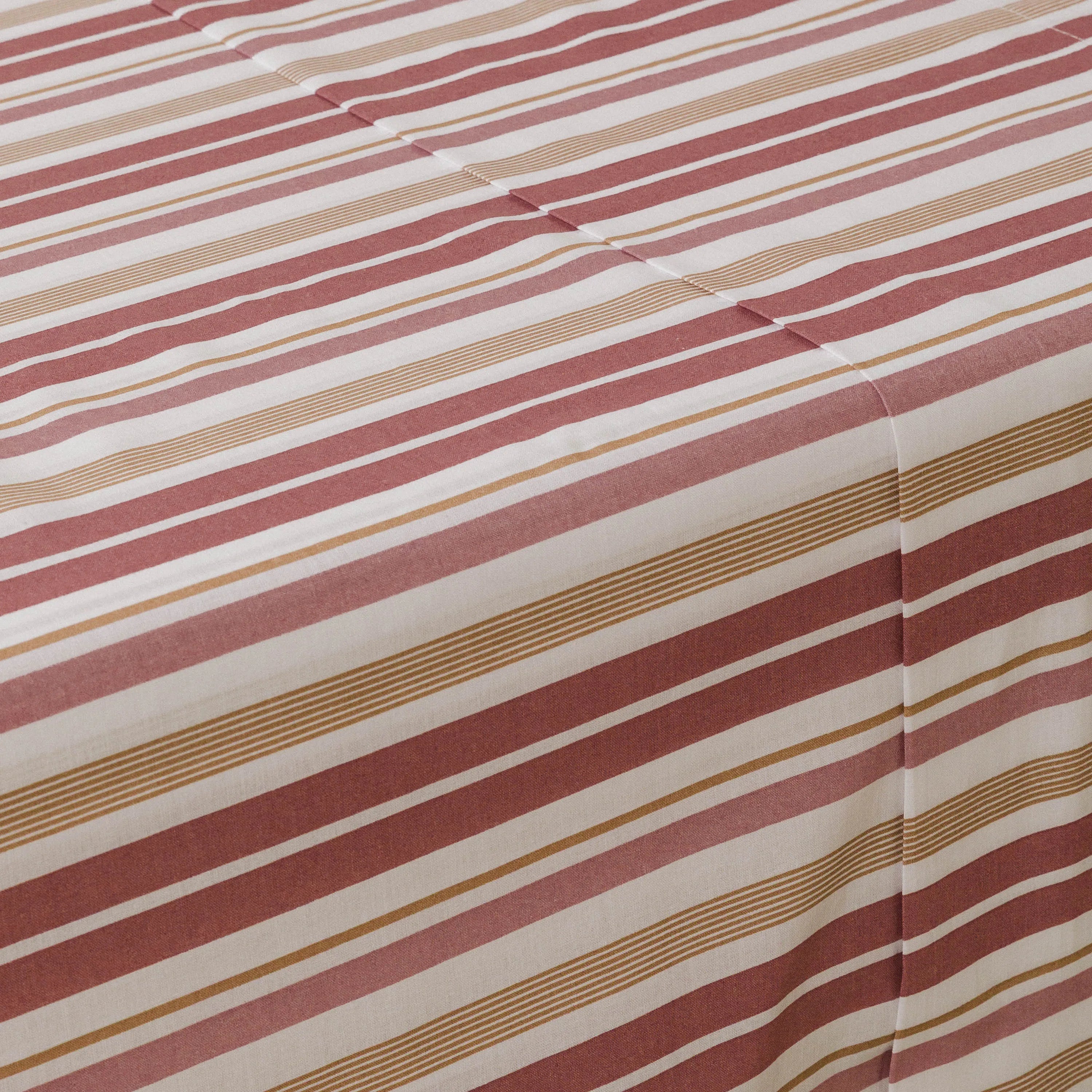 Jogo de lençóis de algodão percal, listras Calendula Marsala