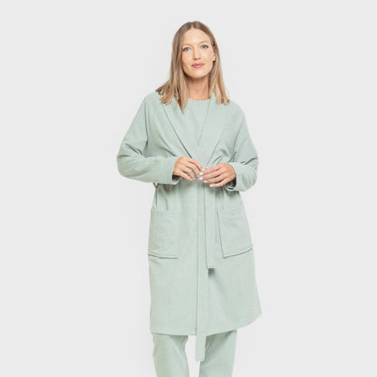 ROBE RIB WIDE LISTRADO SOLTO