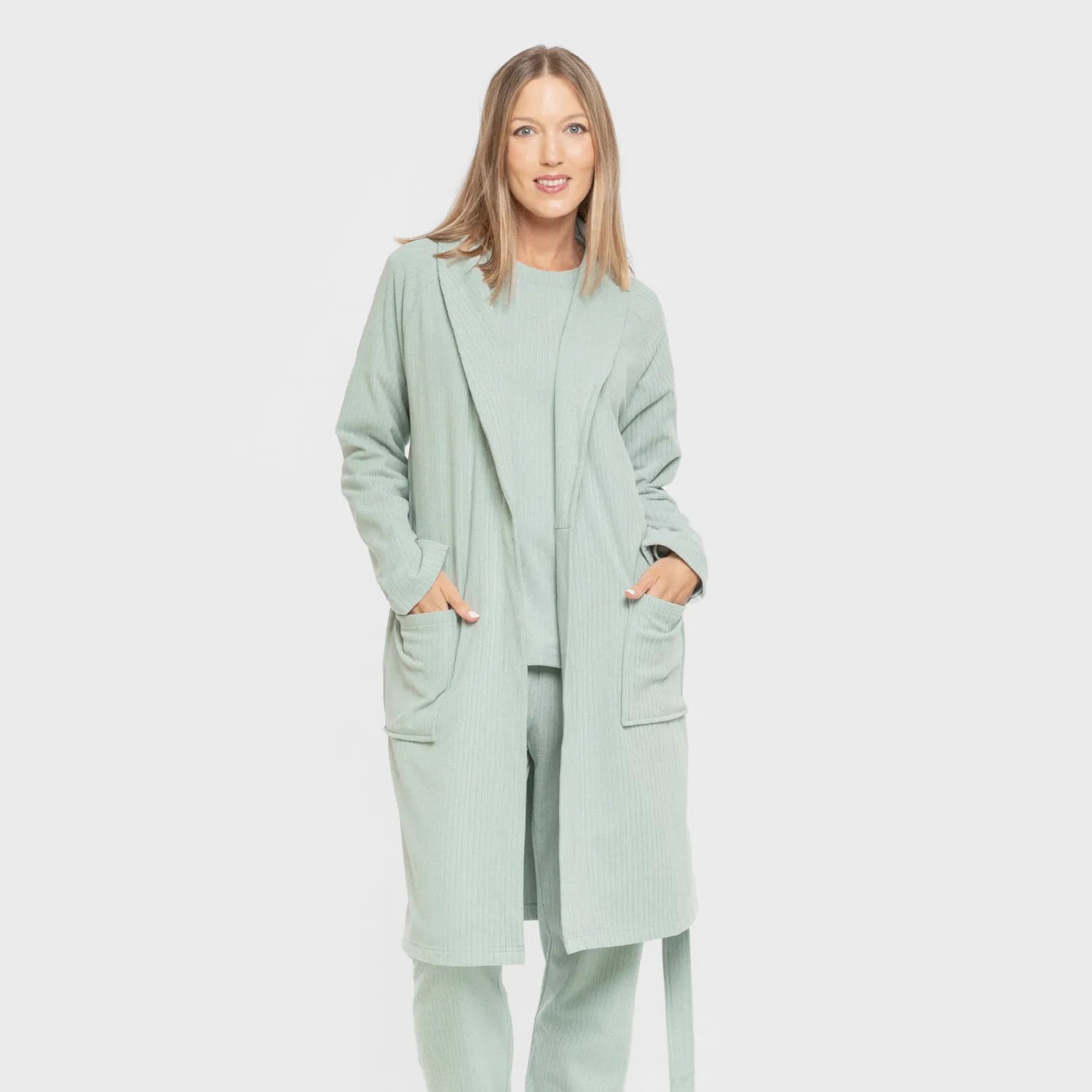 ROBE RIB WIDE LISTRADO SOLTO