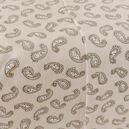 Jogo de lençóis de algodão verde-pimenta seco - taupe