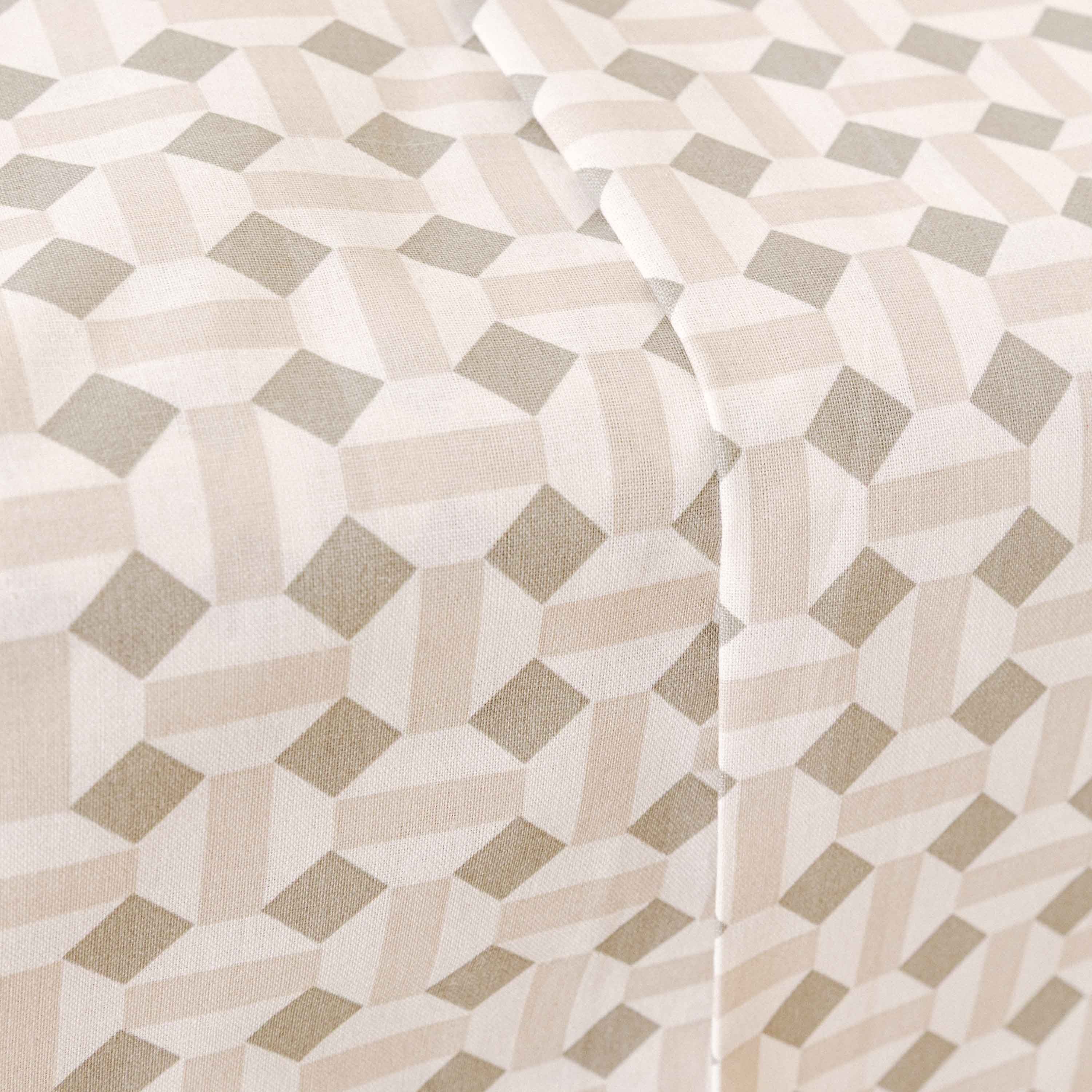 Jogo de lençóis Enrieta em algodão verde seco - cor taupe