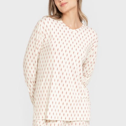 Pijama longo feminino macio, cor malva, Sérvia.
