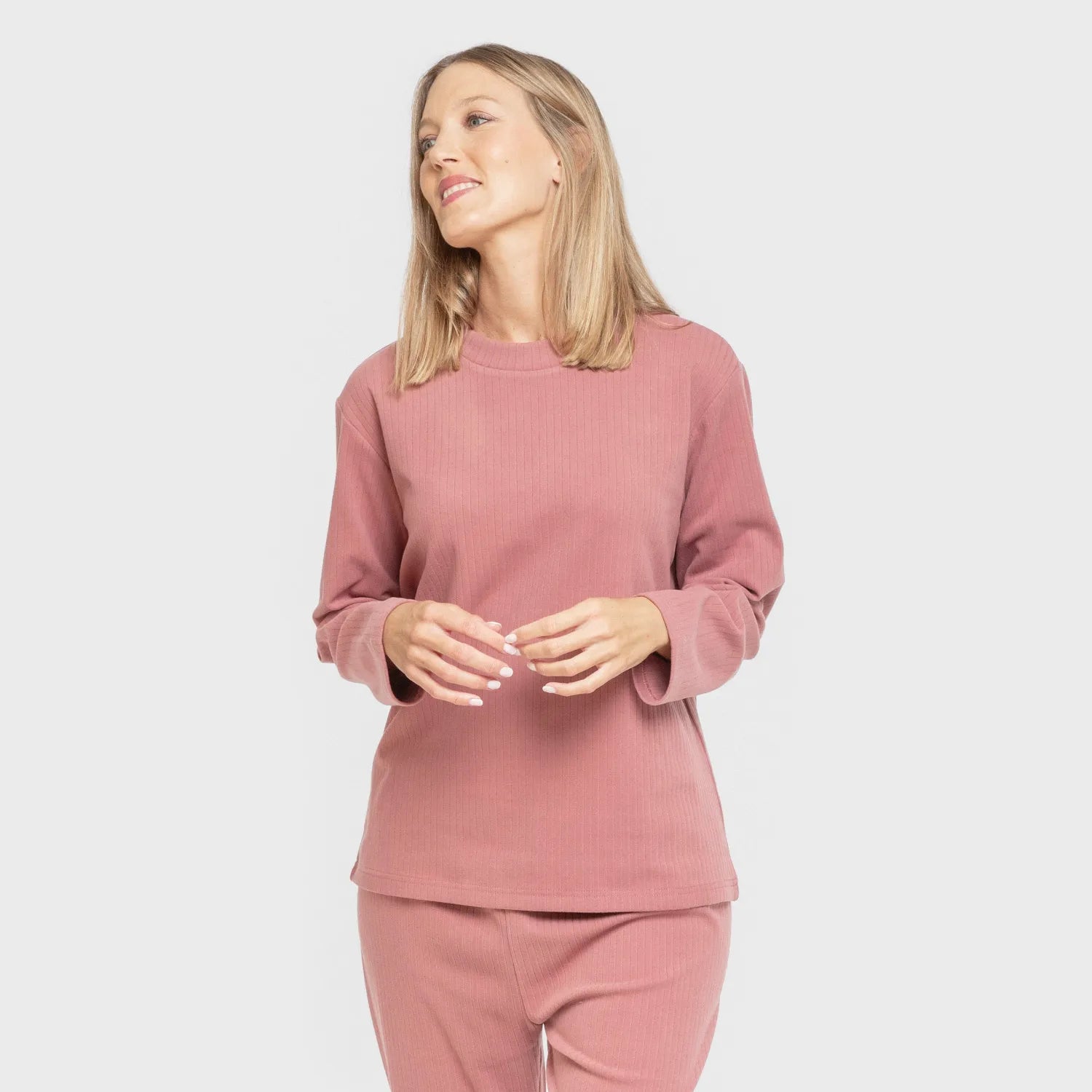 Pijama Raya Ancha Marsala com nervuras