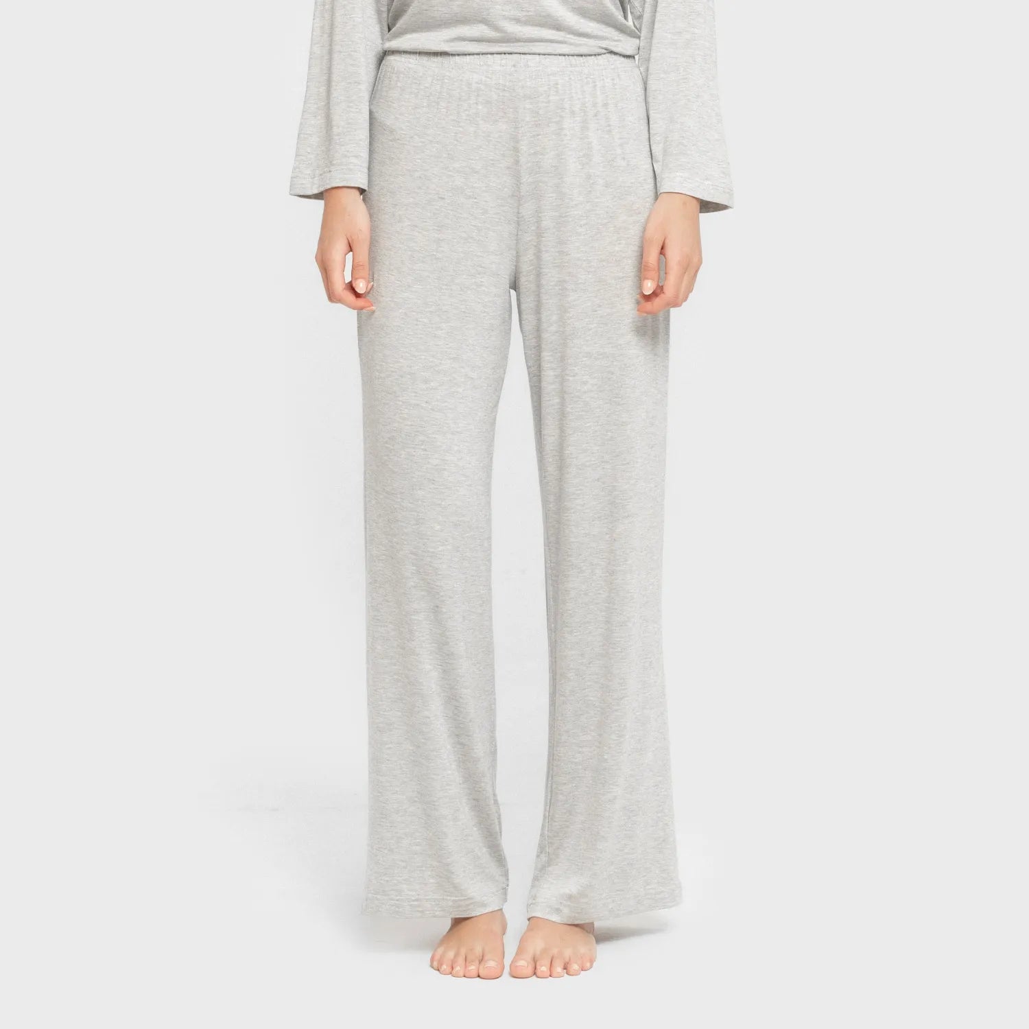 Pijama feminino longo liso de viscose