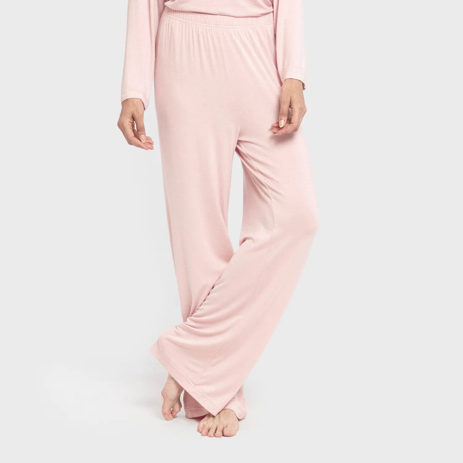 Pijama feminino longo liso de viscose