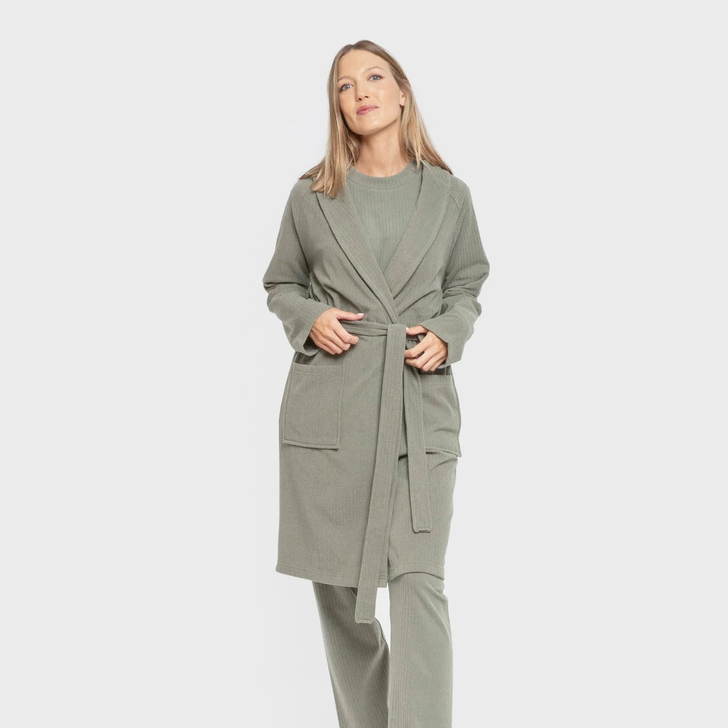 ROBE RIB WIDE LISTRADO SOLTO