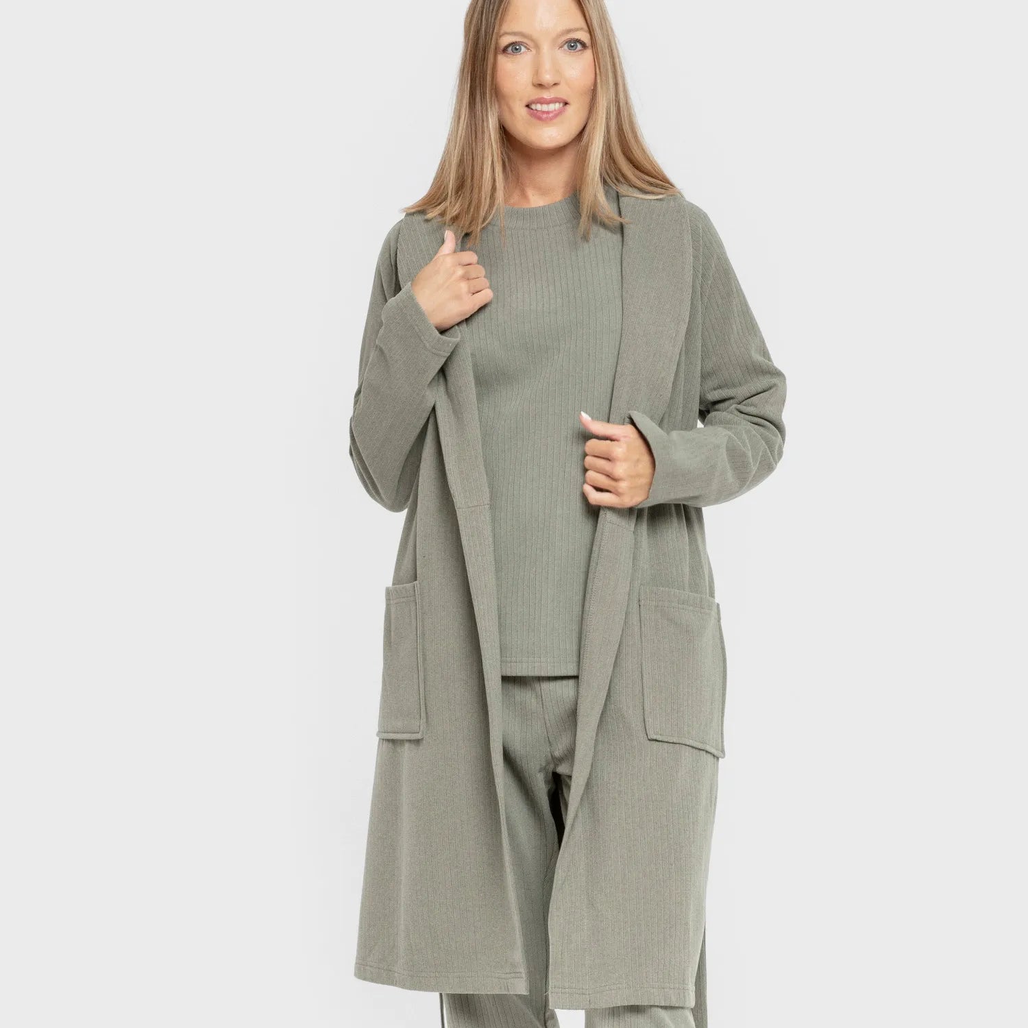 ROBE RIB WIDE LISTRADO SOLTO