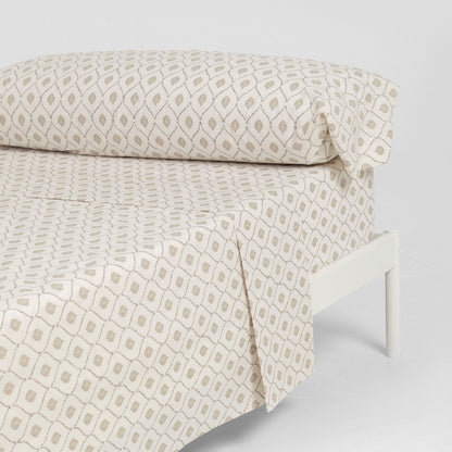 Conjunto de lençóis de algodão Charleston na cor taupe