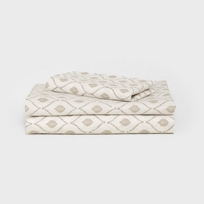 Conjunto de lençóis de algodão Charleston na cor taupe