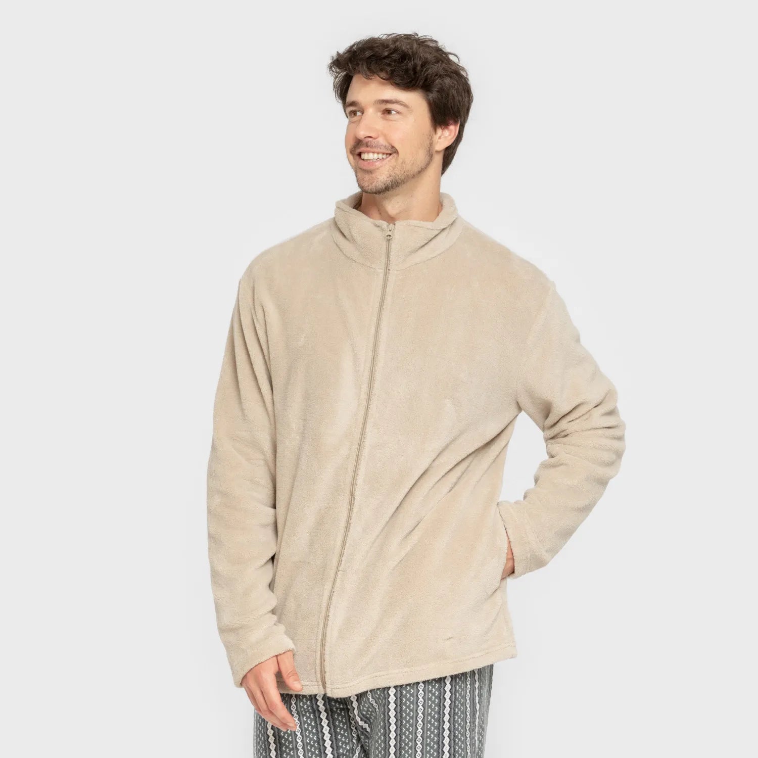 Moletom masculino liso coral