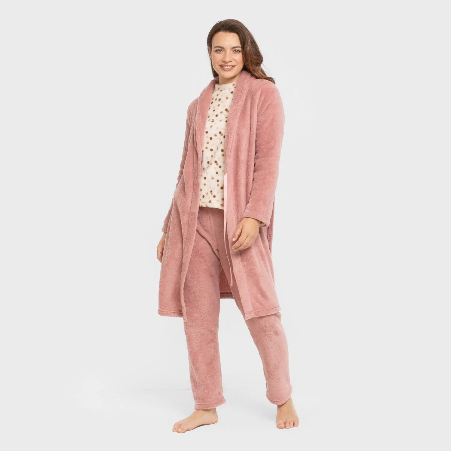 VESTAGLIA CORALLO DA DONNA IN TESSUTO SOLIDO