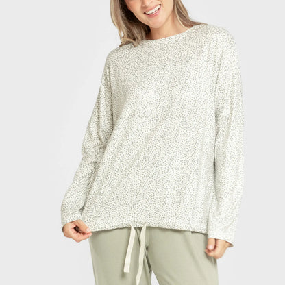 Pijama comprido feminino secreto, cata-vento verde